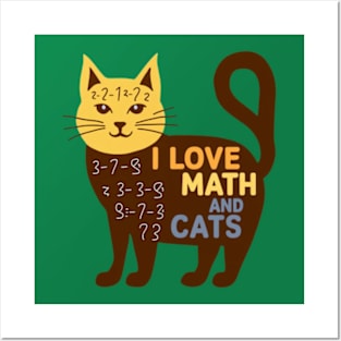 I love math and cats (3) Posters and Art